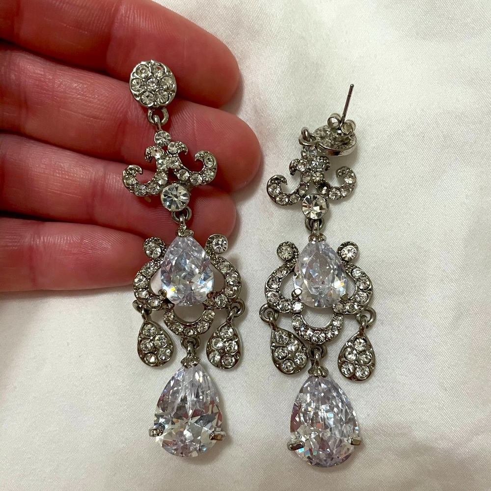 Prom, pageant, formal rhinestone earrings